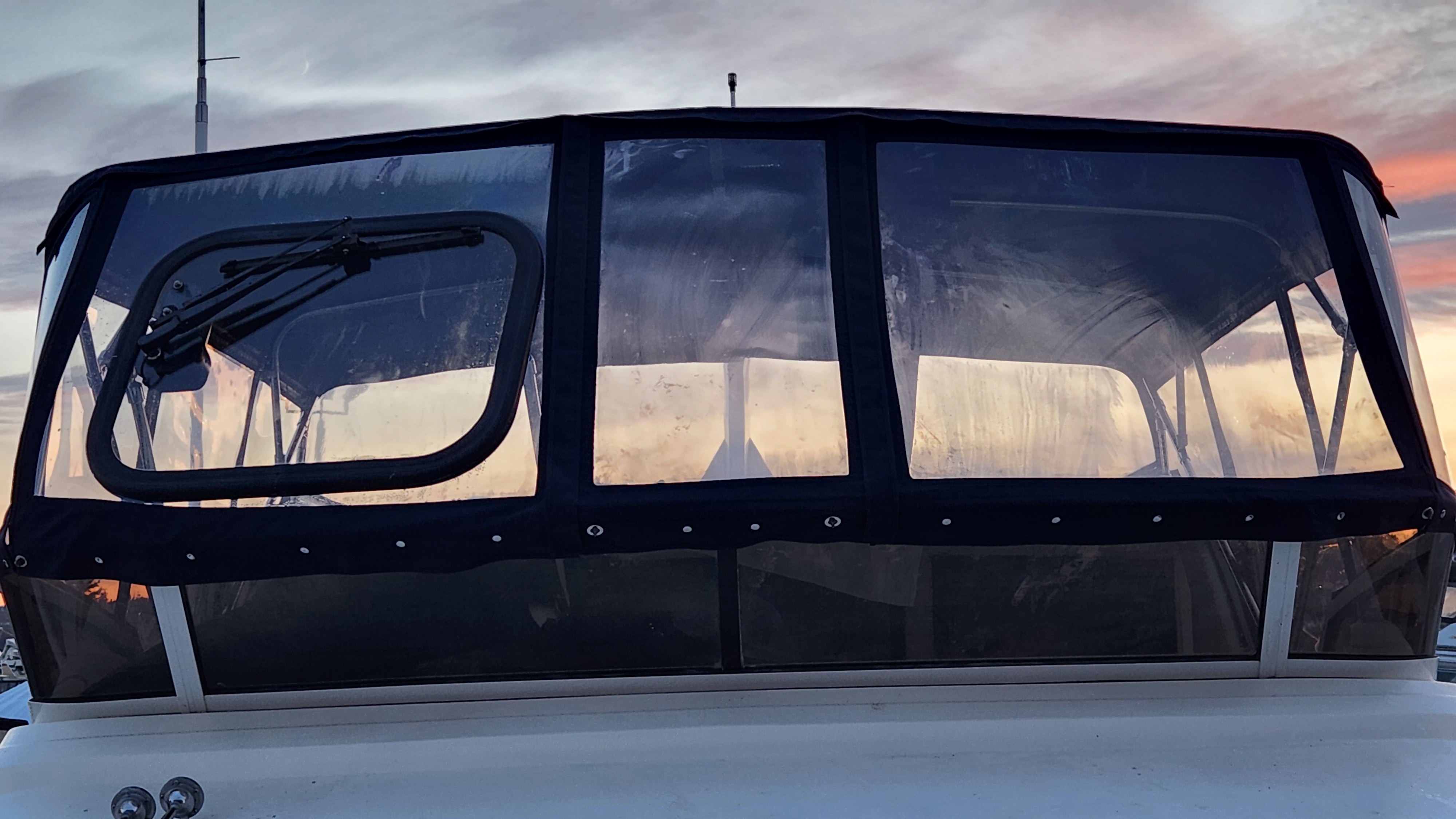 Front view of zippered window